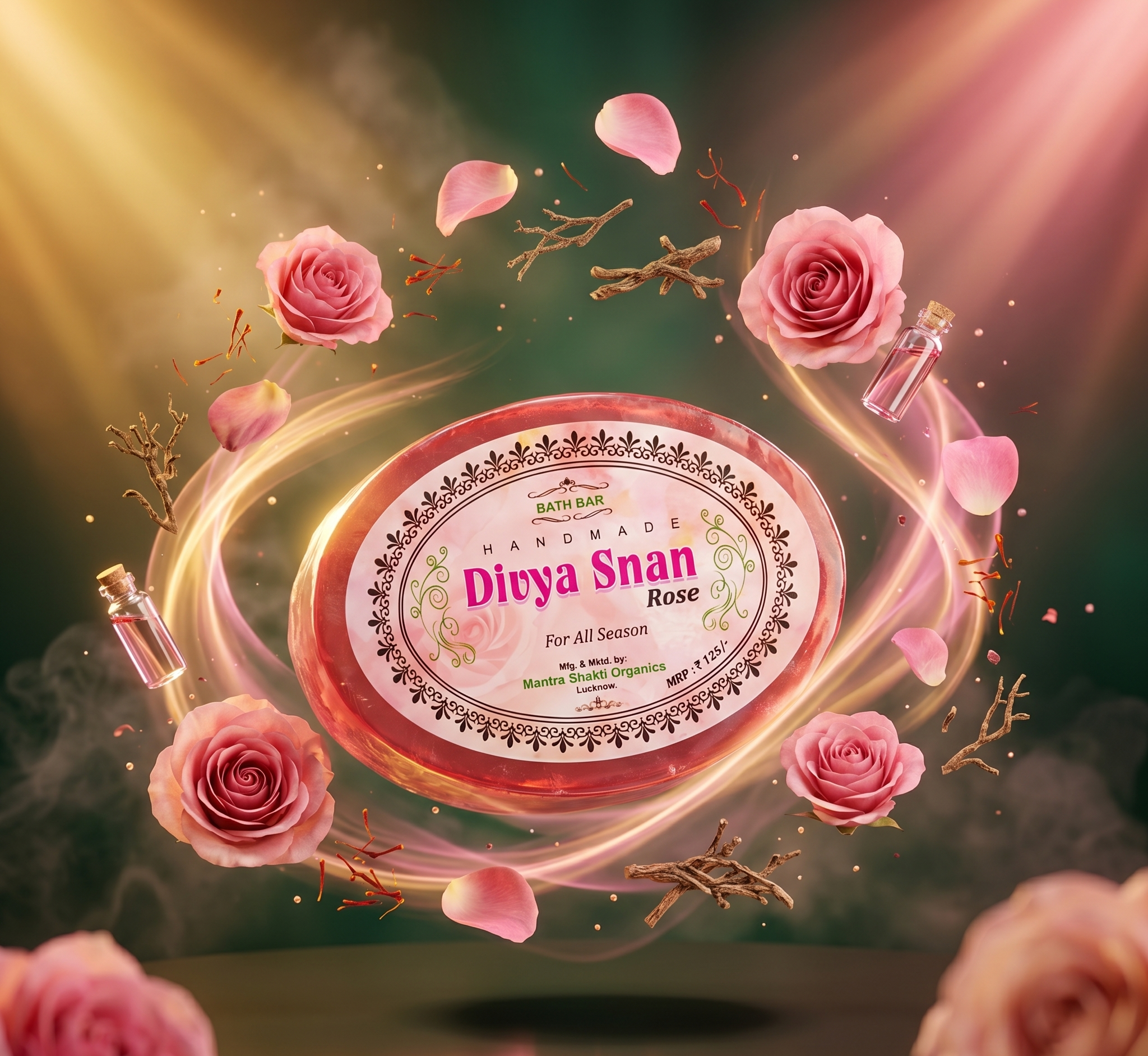 Divya Snan Rose Bath Bar